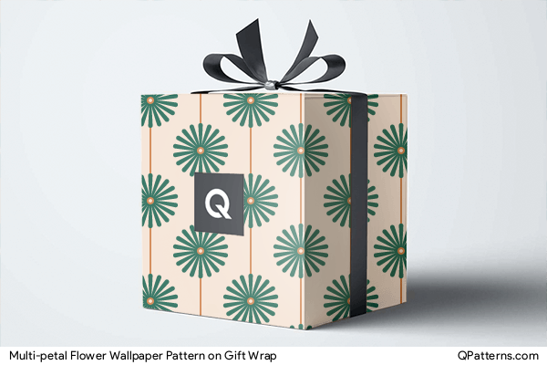 Multi-petal Flower Wallpaper Pattern on gift-wrap