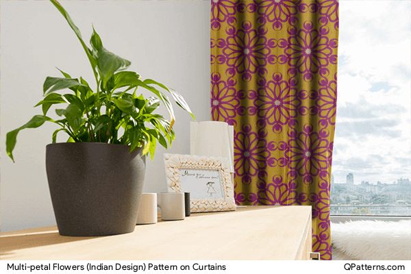 Multi-petal Flowers (Indian Design) Pattern on curtains