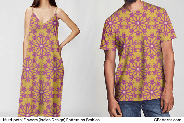 Multi-petal Flowers (Indian Design) Pattern on fashion