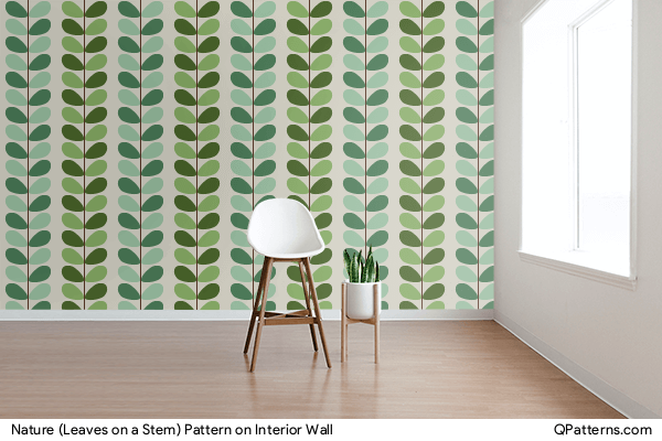 Nature (Leaves on a Stem) Pattern on interior-wall