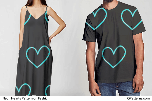Neon Hearts Pattern on fashion