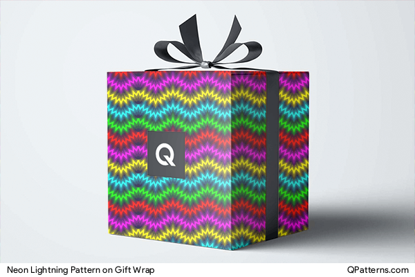 Neon Lightning Pattern on gift-wrap