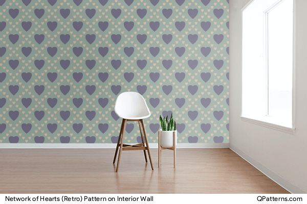 Network of Hearts (Retro) Pattern on interior-wall