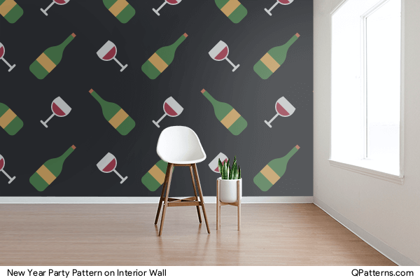 New Year Party Pattern on interior-wall