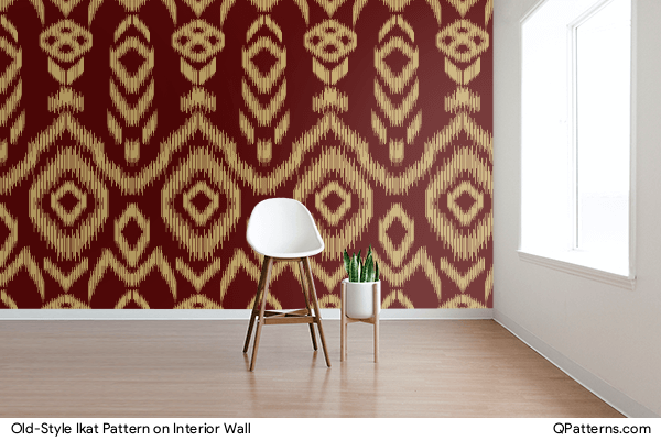 Old-Style Ikat Pattern on interior-wall