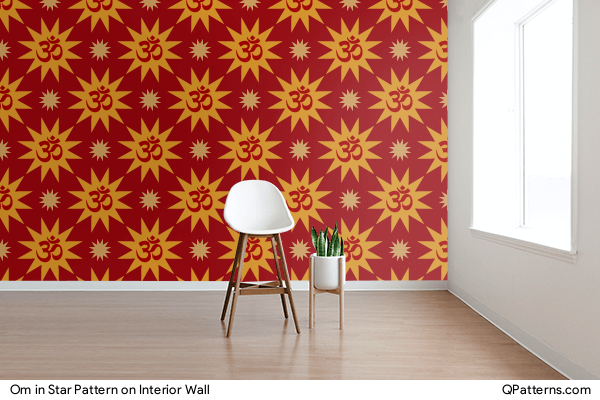 Om in Star Pattern on interior-wall