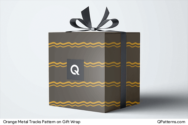 Orange Metal Tracks Pattern on gift-wrap