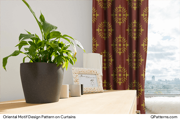 Oriental Motif Design Pattern on curtains