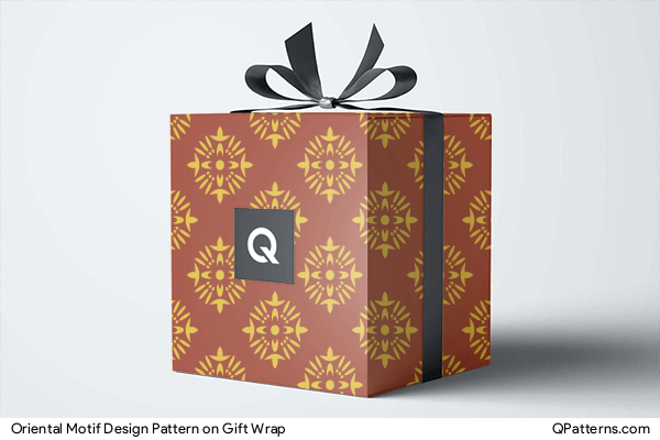 Oriental Motif Design Pattern on gift-wrap