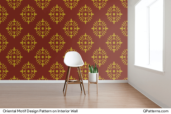 Oriental Motif Design Pattern on interior-wall
