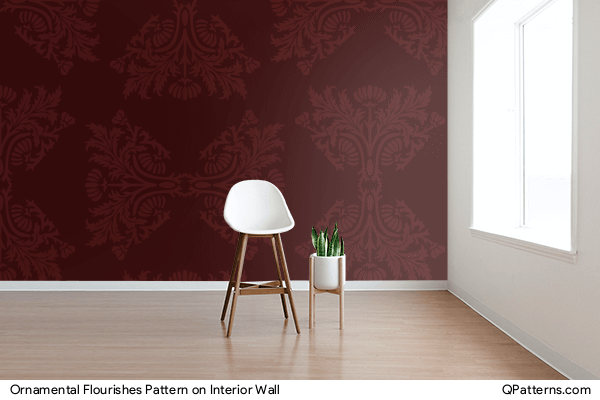 Ornamental Flourishes Pattern on interior-wall