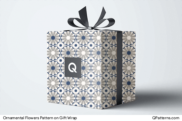 Ornamental Flowers Pattern on gift-wrap