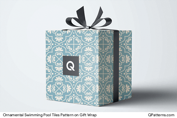 Ornamental Swimming Pool Tiles Pattern on gift-wrap