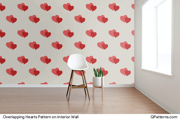 Overlapping Hearts Pattern on interior-wall