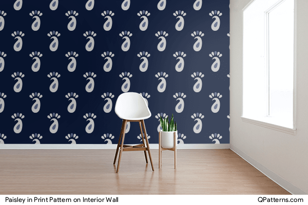 Paisley in Print Pattern on interior-wall