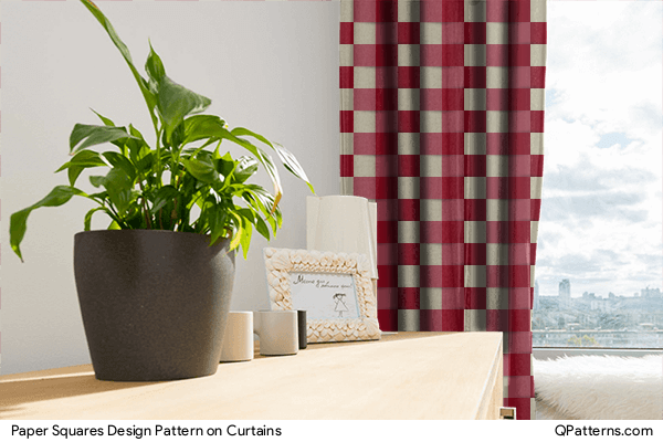 Paper Squares Design Pattern on curtains