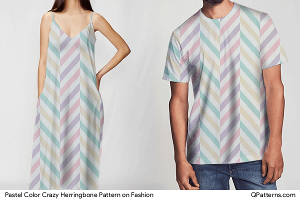 Pastel Color Crazy Herringbone Pattern on fashion