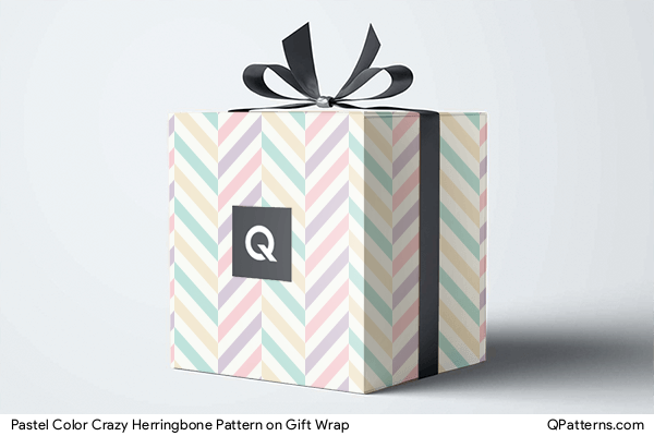 Pastel Color Crazy Herringbone Pattern on gift-wrap