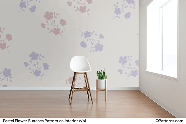 Pastel Flower Bunches Pattern on interior-wall