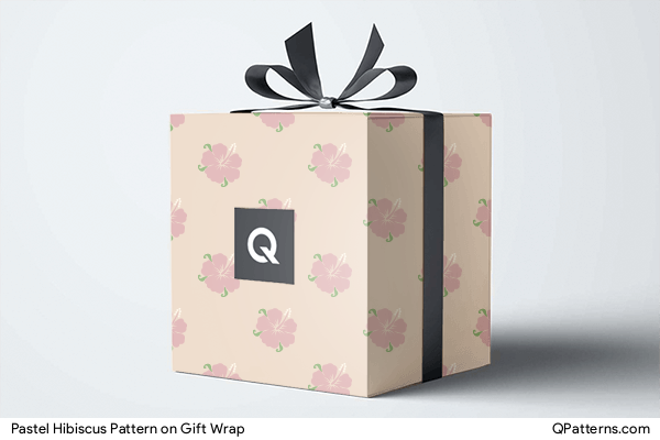 Pastel Hibiscus Pattern on gift-wrap