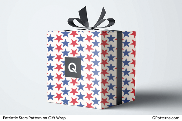 Patriotic Stars Pattern on gift-wrap