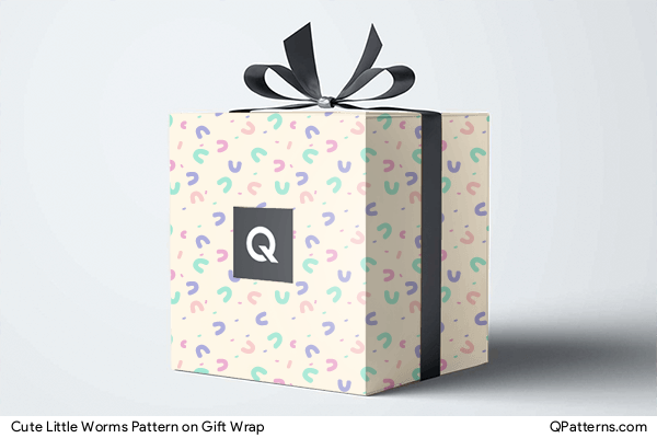 Cute Little Worms Pattern on gift-wrap