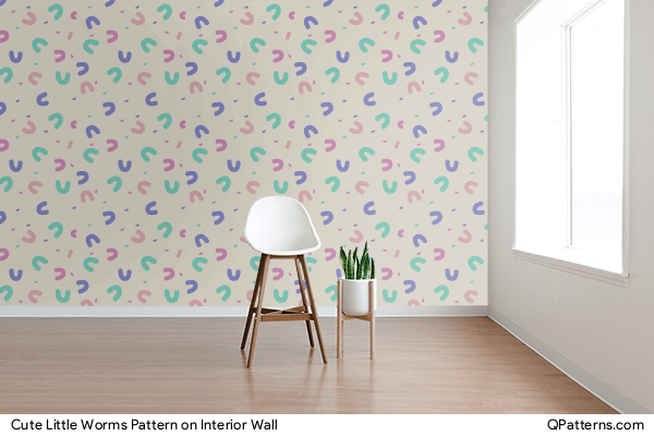 Cute Little Worms Pattern on interior-wall