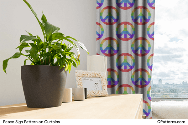 Peace Sign Pattern on curtains