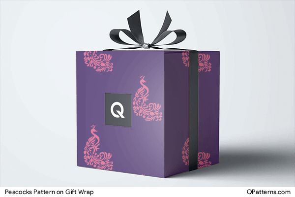 Peacocks Pattern on gift-wrap