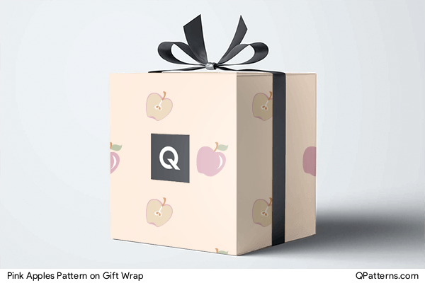 Pink Apples Pattern on gift-wrap