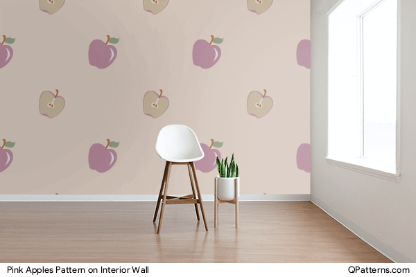 Pink Apples Pattern on interior-wall