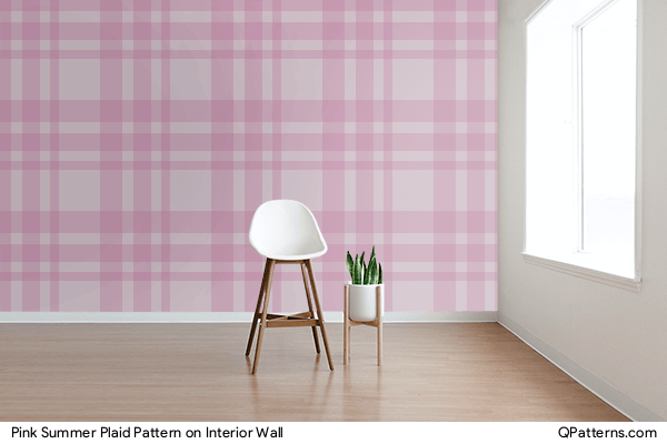 Pink Summer Plaid Pattern on interior-wall