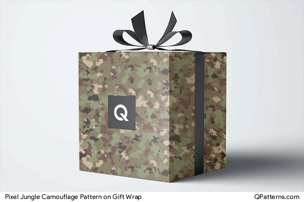 Pixel Jungle Camouflage Pattern on gift-wrap