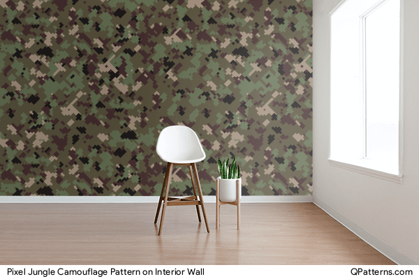 Pixel Jungle Camouflage Pattern on interior-wall
