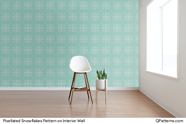 Pixellated Snowflakes Pattern on interior-wall