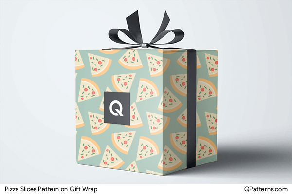 Pizza Slices Pattern on gift-wrap