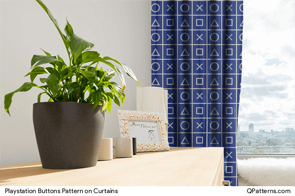 Playstation Buttons Pattern on curtains