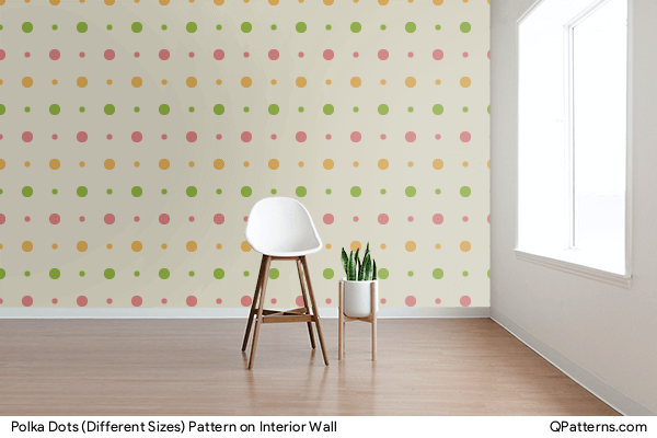 Polka Dots (Different Sizes) Pattern on interior-wall