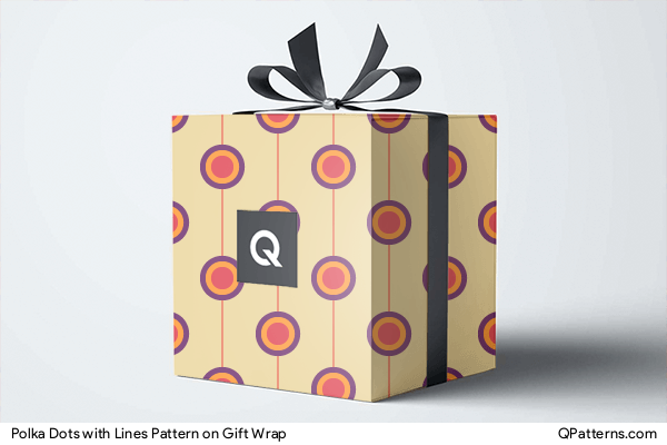 Polka Dots with Lines Pattern on gift-wrap