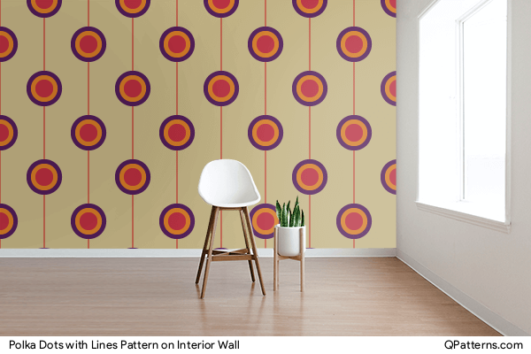 Polka Dots with Lines Pattern on interior-wall