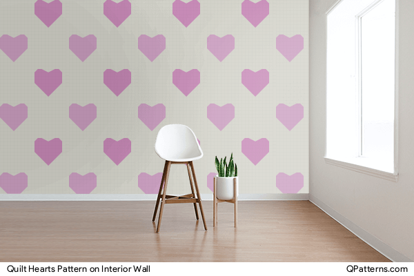 Quilt Hearts Pattern on interior-wall