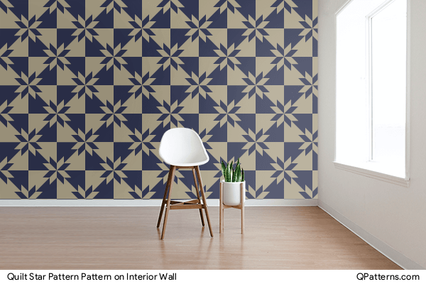 Quilt Star Pattern Pattern on interior-wall