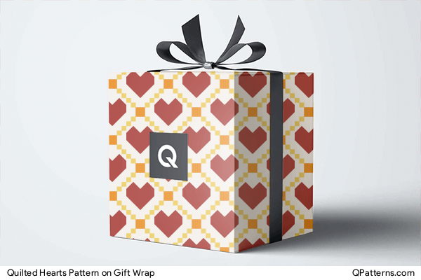 Quilted Hearts Pattern on gift-wrap