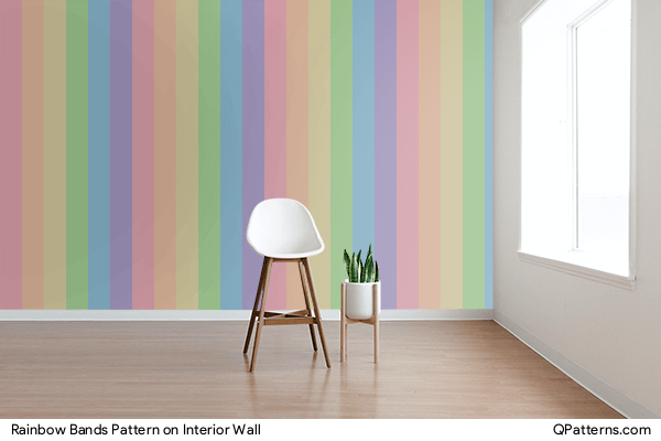 Rainbow Bands Pattern on interior-wall