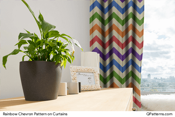Rainbow Chevron Pattern on curtains