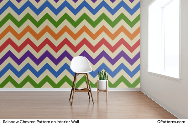 Rainbow Chevron Pattern on interior-wall