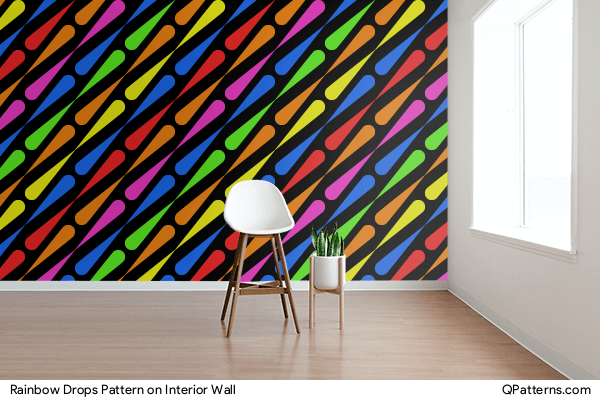 Rainbow Drops Pattern on interior-wall