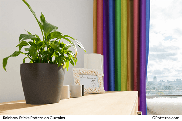 Rainbow Sticks Pattern on curtains