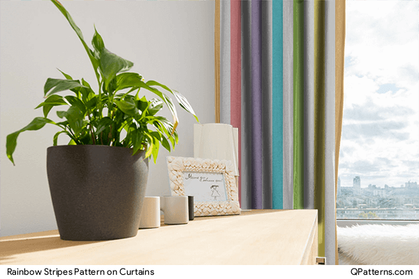 Rainbow Stripes Pattern on curtains