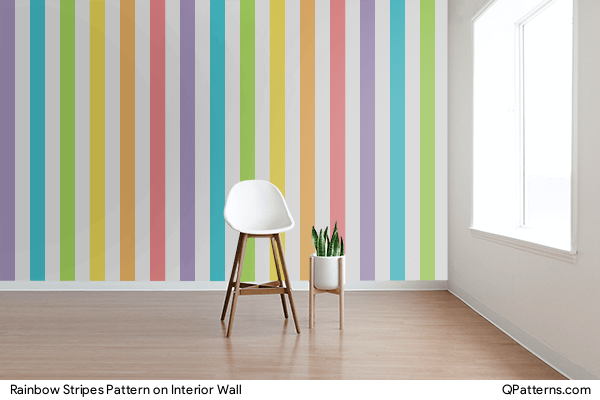 Rainbow Stripes Pattern on interior-wall